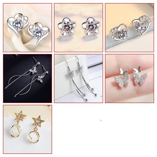 S925 Sterling Silver Long Bow Earrings for Women – Elegant Fashion Jewelry Set